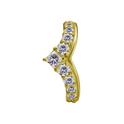 24k gold plated jewelled hinged segment clicker ring