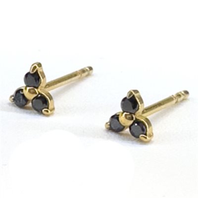 24k gold plated trinity jewelled earstuds