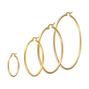 Boucles d’oreilles rondes plaquées or 24k