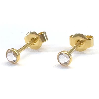 24k gold plated flat jewelled earstuds