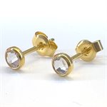 24k gold plated flat jewelled earstuds