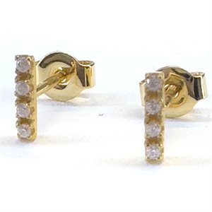 Boucles d'oreilles plaquées or 24k avec des pierres