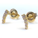 24k gold plated earstuds with round quartet cubic zirconia