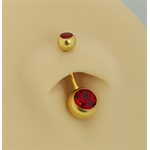 24k gold plated double jewelled navel banana