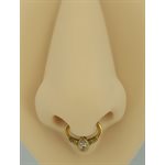 Anneau oval clicker plaqué or 24k avec pierre pour daith