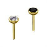 24k gold plated titanium internal threadless jewelled ball