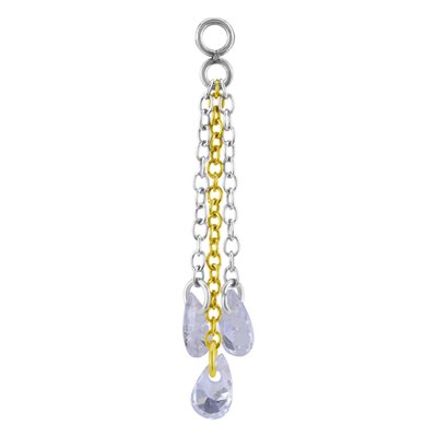 Multicolored jewelled chains charm for clicker