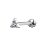 One side internal barbell with jewelled trinity