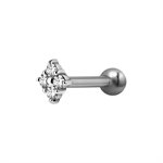 One side internal barbell with jewelled attachment