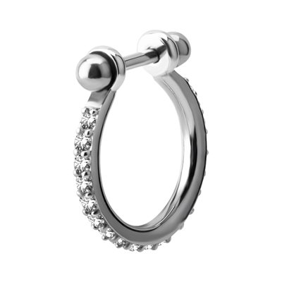 Jewelled conch ring with barbell