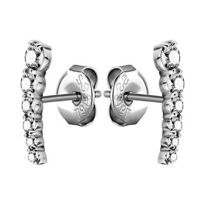 Jewelled crescent climber earstuds