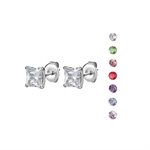 Cubic zirconia square earstud