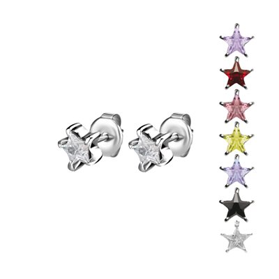 Cubic zirconia star earstud