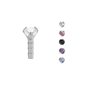 Titanium jewelled attachment for push in Bioplast labret