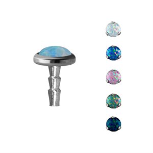 Disque opale en titanium pour labret en Bioplast push in