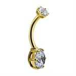 18k gold internal jewelled navel banana