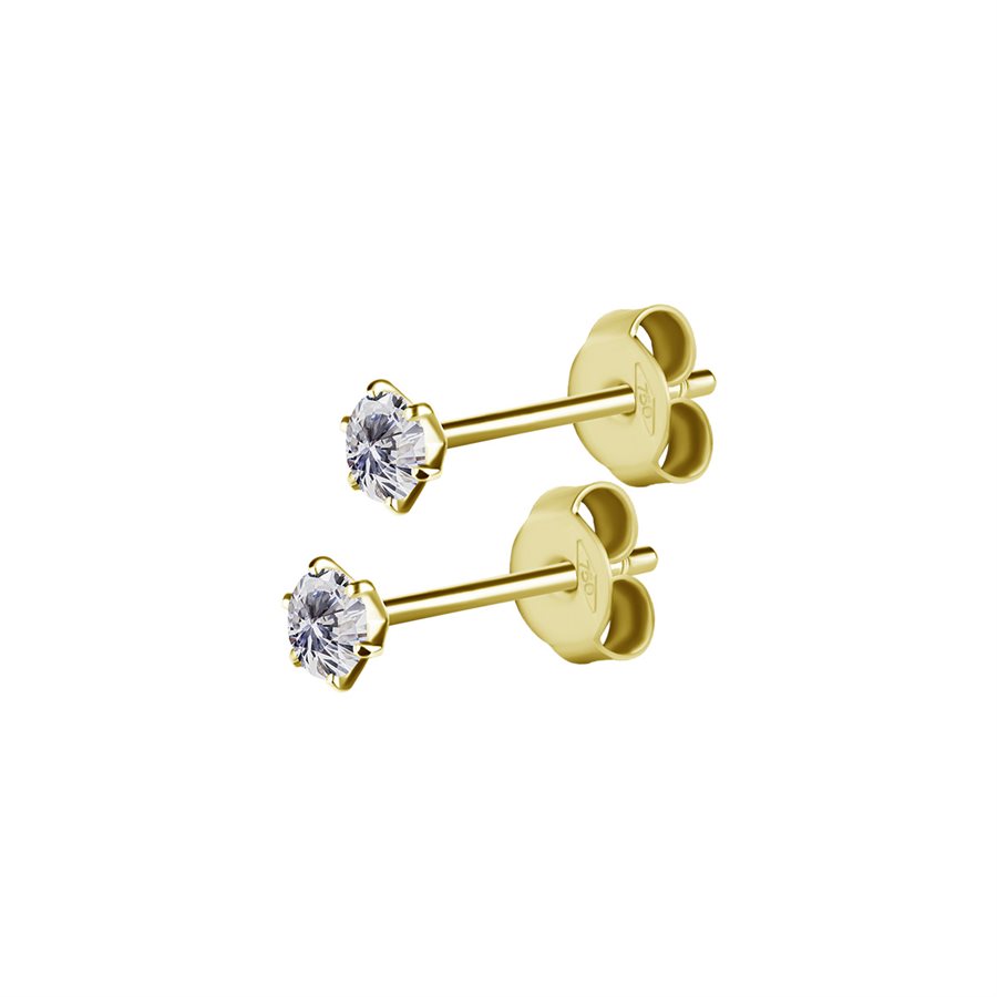 18k gold earstud with premium zirconia