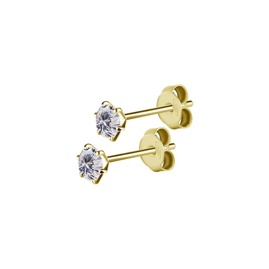 18k gold earstud with premium zirconia