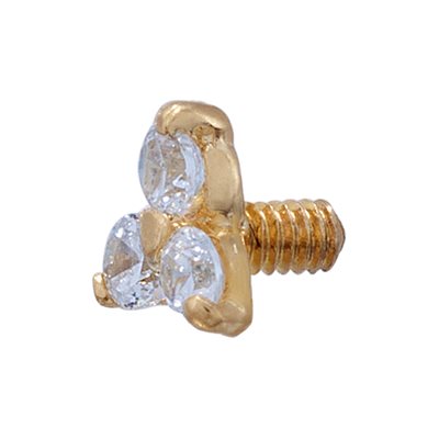 18k gold internal trinity jewelled attachment