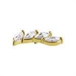 18k gold internal attachment w marquise and premium zirconia