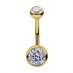 18k gold internal jewelled navel banana