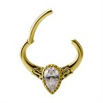 18k gold hinged septum/daith jewelled clicker