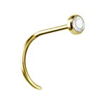 Bijou de nez courbé en or 18k avec une pierre