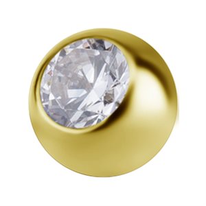 18k gold ball with premium zirconia