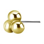 Attache interne sans filet en or 18k avec 3 boules trinity