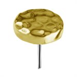 18k gold threadless hammered disc attachment