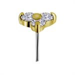 18k gold internal threadless jewelled trinity attachment