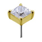 18k gold internal threadless (tl) pincess cut attachment