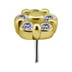 18k gold internal threadless (tl) jewelled flower attachment