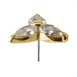 18k gold internal threadless jewelled trillium attachment