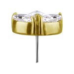 18k gold internal threadless jewelled marquise attachment