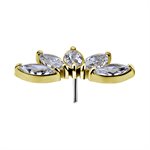 18k gold internal threadless jewelled marquise attachment