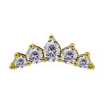 18k gold internal threadless attachment w. premium zirconia