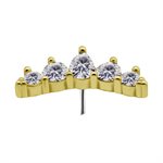 18k gold internal threadless attachment w. premium zirconia