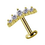 Attache interne sans filet en or 18k avec zircons premium