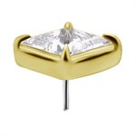 18k gold internal threadless attachment with diamond shape