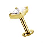 18k gold internal threadless attachment with diamond shape