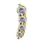 18k gold internal threadless attachment w. premium zirconia