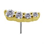 18k gold internal threadless attachment w. premium zirconia