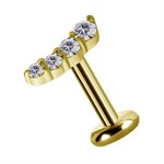 Attache interne sans filet en or 18k avec zircons premium