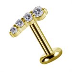 18k gold internal threadless attachment w. premium zirconia