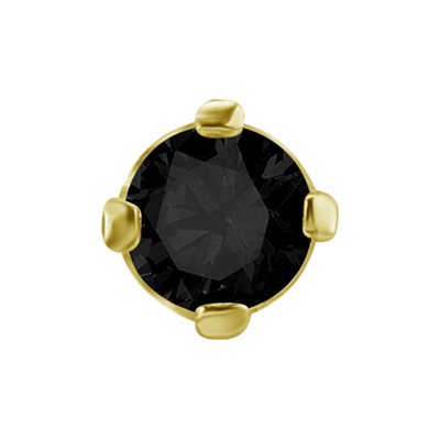 18k gold internal threadless attachment with black spinel