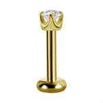 18k gold internal threadless jewelled attachment