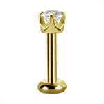 18k gold internal threadless jewelled attachment