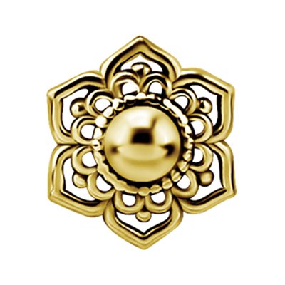 18k gold internal threadless flower attachment