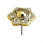 18k gold internal threadless flower attachment